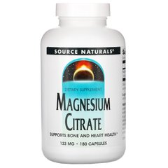 Магния цитрат, Magnesium Citrate, Source Naturals, 133 мг, 180 капсул купить в Киеве и Украине