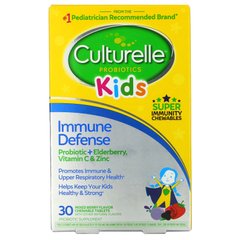 Дитячі пробіотики, імунний захист, суміш ягідного смаку, Kids, Probiotics, Immune Defense, Mixed Berry Flavor, Culturelle, 30 жувальних таблеток