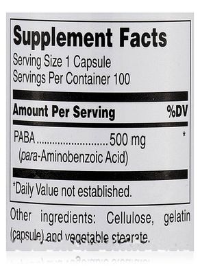 Параамінобензойна кислота (ПАБК) Douglas Laboratories (PABA) 500 мг 100 капсул