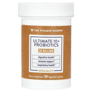 The Vitamin Shoppe, 10+ пробіотиків, 20 млрд КУО, 30 рослинних капсул