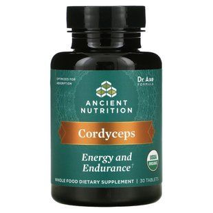 Axe / Ancient Nutrition, Cordyceps, energy and endurance, 30 tablets