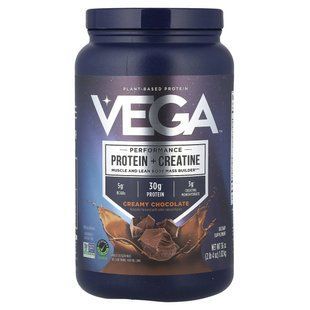 Vega, рослинний протеїн і креатин, вершковий шоколад, 1,02 кг (2 фунти 4 унції)