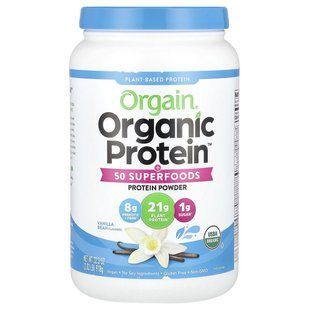Organic protein and superfood powder, plant-based, vanilla bean, 2.02 lbs (918 g)