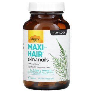 Country Life, Maxi-Hair, Skin & Nails, 60 Tablets купить в Киеве и Украине