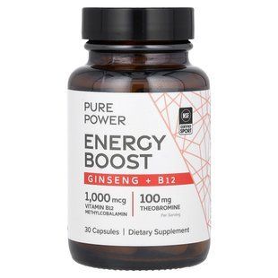 Dr. Mercola, Pure Power, Energy Boost, Ginseng + B12, 30 Capsules купить в Киеве и Украине