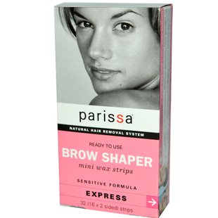 Мини восковые полоски для бровей Parissa (Natural Hair Removal System Brow Shaper Mini Wax Strips) 16 x 2 32 полоски купить в Киеве и Украине