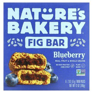 Nature's Bakery, батончик з інжиром, лохина, 6 упаковок по 57 г (2 унції).