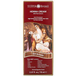 Surya Henna, краска для волос и кондиционер, пепельно-русый, Surya Brasil, 2,37 жидких унций (70 мл) купить в Киеве и Украине
