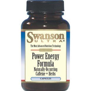 Формула енергії з кофеїном і травами Swanson (Power Energy Formula Caffeine + Herbs) 60 капсул