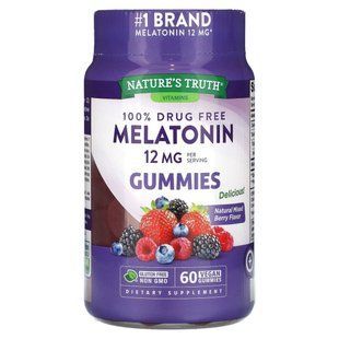 Nature's Truth, Melatonin, Natural Mixed Berry, 12 mg, 60 Vegan Gummies купить в Киеве и Украине