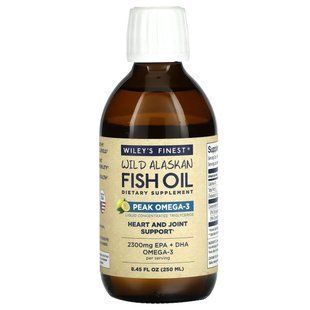 Рыбий жир Wiley's Finest (Wild Alaskan Fish Oil) 4500 мг 250 мл со вкусом лимона купить в Киеве и Украине