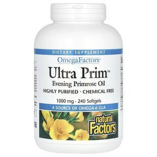 Масло примулы вечерней Natural Factors (OmegaFactors Ultra Prim) 1000 мг 240 капсул купить в Киеве и Украине
