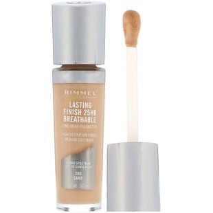 Стійка тональна основа Lasting Finish 25HR Breathable, відтінок 300 пісочний, Rimmel London, 30 мл