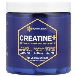 Natural Stacks, Creatine+, 120 Vegan Capsules купить в Киеве и Украине