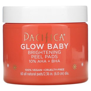 Pacifica, Glow Baby, осветляющие подушечки для пилинга, 60 подушечек из натурального материала купить в Киеве и Украине