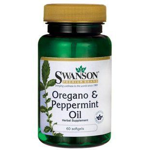 Масло орегано и мяты перечной, Oregano & Peppermint Oil, Swanson, 60 капсул купить в Киеве и Украине