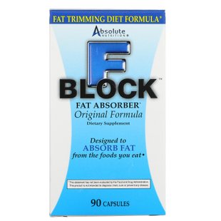 Поглотитель жира FBlock, Absolute Nutrition, 90 капсул купить в Киеве и Украине