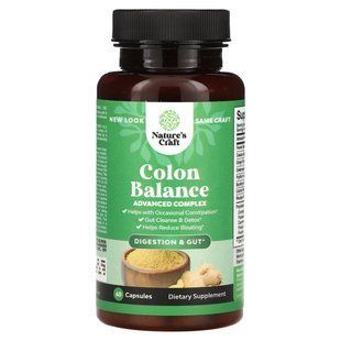 Nature's Craft, Colon Balance, вдосконалений комплекс, 60 капсул