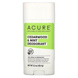 Deodorant, cedar and mint, Acure, 63.78 g