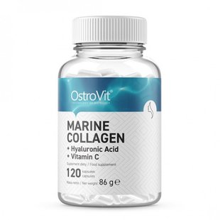 Коллаген морской с гиалуроновой кислотой OstroVit (COLLAGEN MARINE with Hyaluronic Acid and Vitamin C) 120 капсул купить в Киеве и Украине