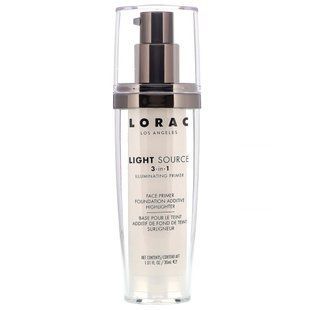 Праймер для обличчя з ефектом сяйва 3 в 1, відтінок &laquo;Світанок&raquo;, Light Source, Lorac, 30 мл