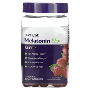 Мелатонин, клубника, Melatonin, Strawberry, Natrol, 10 мг, 140 жевательных конфет купить в Киеве и Украине