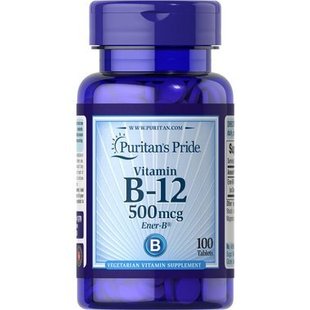 Витамин В-12 Puritan's Pride (Vitamin B-12) 500 мкг 100 таблеток купить в Киеве и Украине