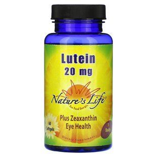Nature's Life, Lutein, 20 mg, 60 Softgels купить в Киеве и Украине