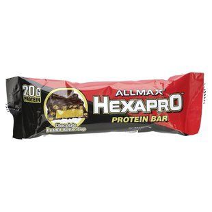 ALLMAX, Hexapro, протеїновий батончик, чашка з шоколадом і арахісовою пастою, 54 г (1,9 унції)