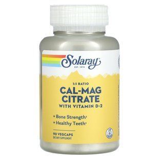 Solaray, Cal-Mag Citrate with Vitamin D-2, 90 VegCaps купить в Киеве и Украине