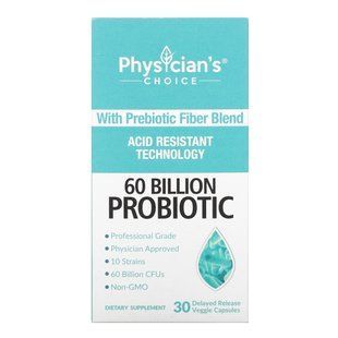 60 Billion Probiotics, Physicians Choice, 30 Vegetarian Capsules