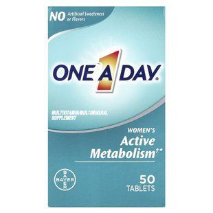 One-A-Day, Активний метаболізм жінок, мультивітамінна / мультимінеральна добавка, 50 таблеток
