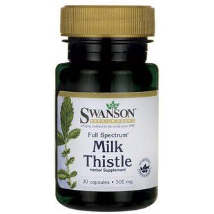 Расторопша, Full Spectrum Milk Thistle, Swanson, 500 мг, 30 капсул купить в Киеве и Украине