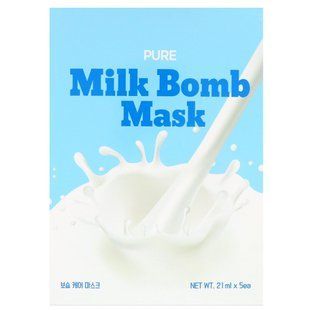 Pure Milk Bomb Mask, G9skin, 5 masks, 21 ml each