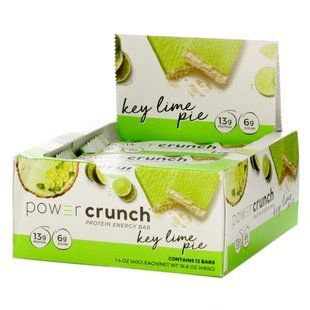 Энергетические батончики, белковый пирог, Power Crunch Protein Energy Bar, Key Lime Pie, BNRG, 12 батончиков по 1,4 унции (40 г) каждый купить в Киеве и Украине