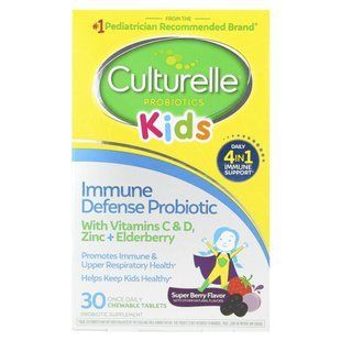 Childrens probiotics, immune defense, mixed berry flavor, Culturelle, 30 chewable tablets.
