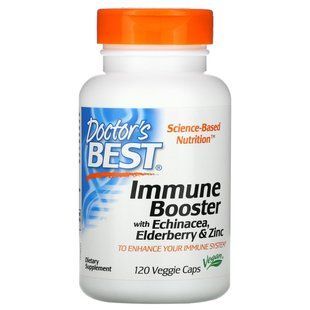 Добавка для укрепления иммунитета с эхинацеей, бузиной и цинком, Immune Booster with Echinacea, Doctor's Best, 120 вегетарианских капсул купить в Киеве и Украине