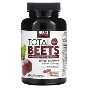 Force Factor, Total Beets&reg;, Beetroot Superfood Formula, 90 Vegetable Capsules купить в Киеве и Украине