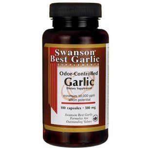 Controlled Odor Garlic, Odor-Controlled Garlic, Swanson, 500 mg, 100 capsules