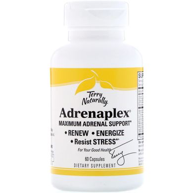 Adrenaplex, Максимальна підтримка наднирників, EuroPharma, Terry Naturally, 60 капсул