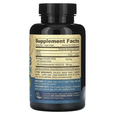 Omega-3 DHA for vegans Deva (Vegan Omega-3 DHA) 200 mg 90 capsules