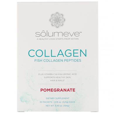 Коллаген пептиды вкус граната Solumeve (Collagen Peptides) 30 пакетиков по 5,15 г купить в Киеве и Украине