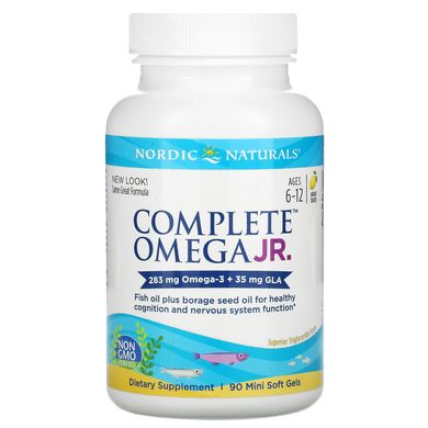 Риб'ячий жир для підлітків, Complete Omega Junior, Nordic Naturals, лимон, 283 мг, 90 капсул