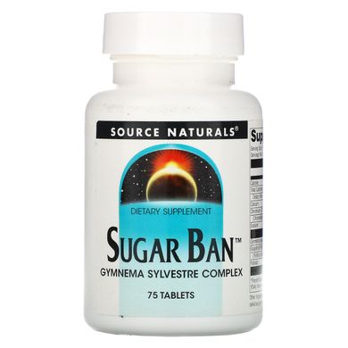 Джімнема Сильвестра, Sugar Ban, Source Naturals, 75 таблеток