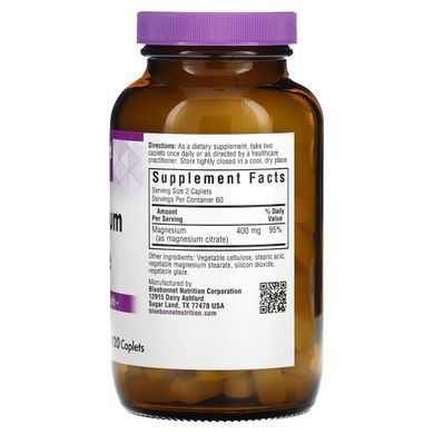 Цитрат магния Bluebonnet Nutrition (Magnesium Citrate) 400 мг 120 капсул купить в Киеве и Украине