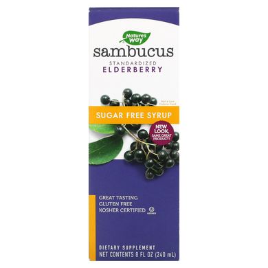 Чорна бузина сироп без цукру Nature's Way (Sambucus) 240 мл