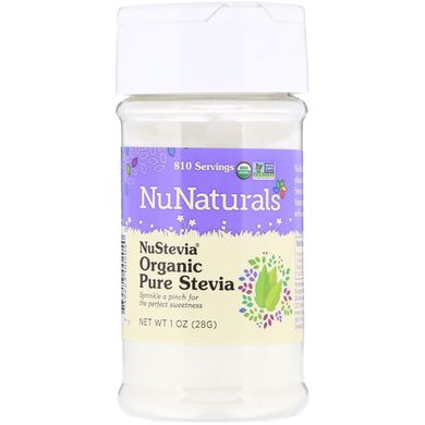 NuStevia, органічна чиста стевія, NuNaturals, 28 г