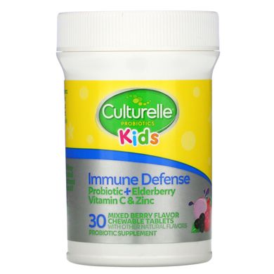 Дитячі пробіотики, імунний захист, суміш ягідного смаку, Kids, Probiotics, Immune Defense, Mixed Berry Flavor, Culturelle, 30 жувальних таблеток
