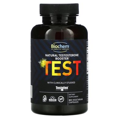 Biochem, TEST, натуральний підсилювач тестостерону, 60 вегетаріанських капсул