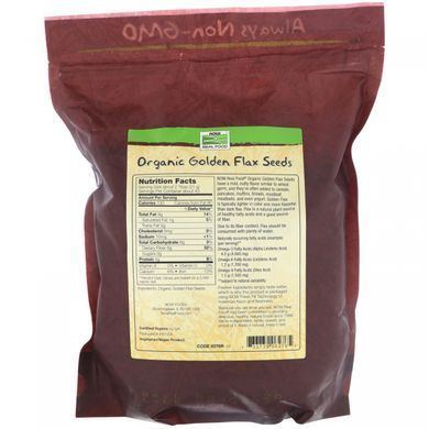 Насіння льону органік Now Foods (Flax Seeds) 907 г